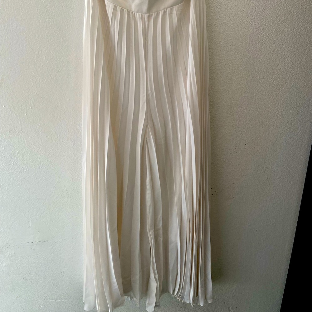 ANAYA PLEATED PALAZZO PANTS WHITE POLLY/ RAYON BLEND Size XS (34L)